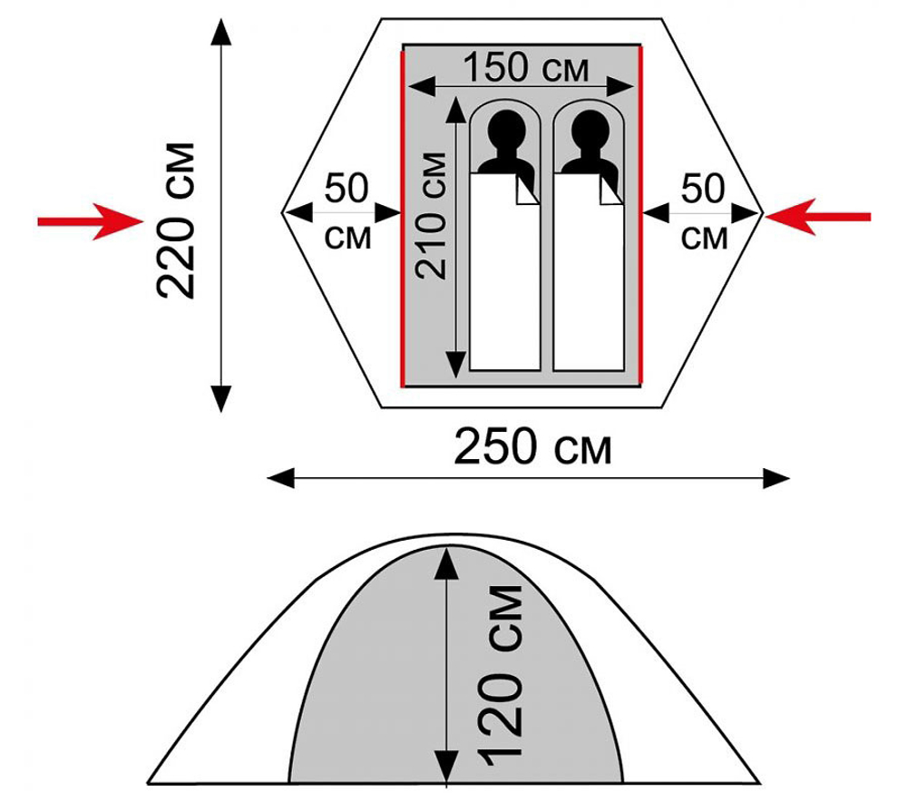 Палатка Tramp Lite Tourist 2 (зеленый)