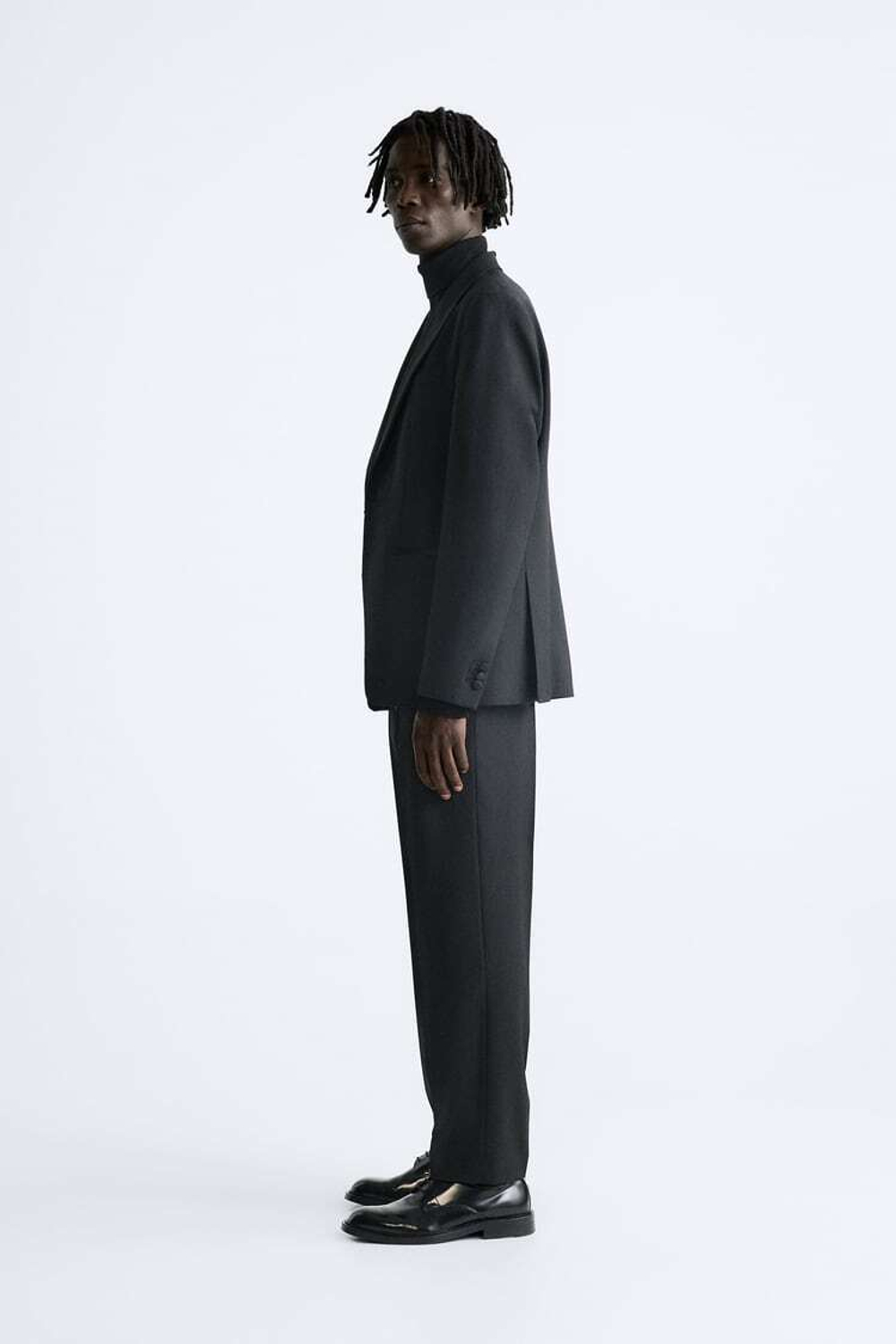 ZARA КОСТЮМНЫЕ БРЮКИ ПОД СМОКИНГ, ЧЕРНЫЙ