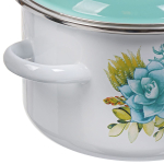 Кастрюля сталь, эмал, 3 л, с крыш, крышка сталь, СтальЭмаль, Монантес, 6RD181M, белоснежная, индукц