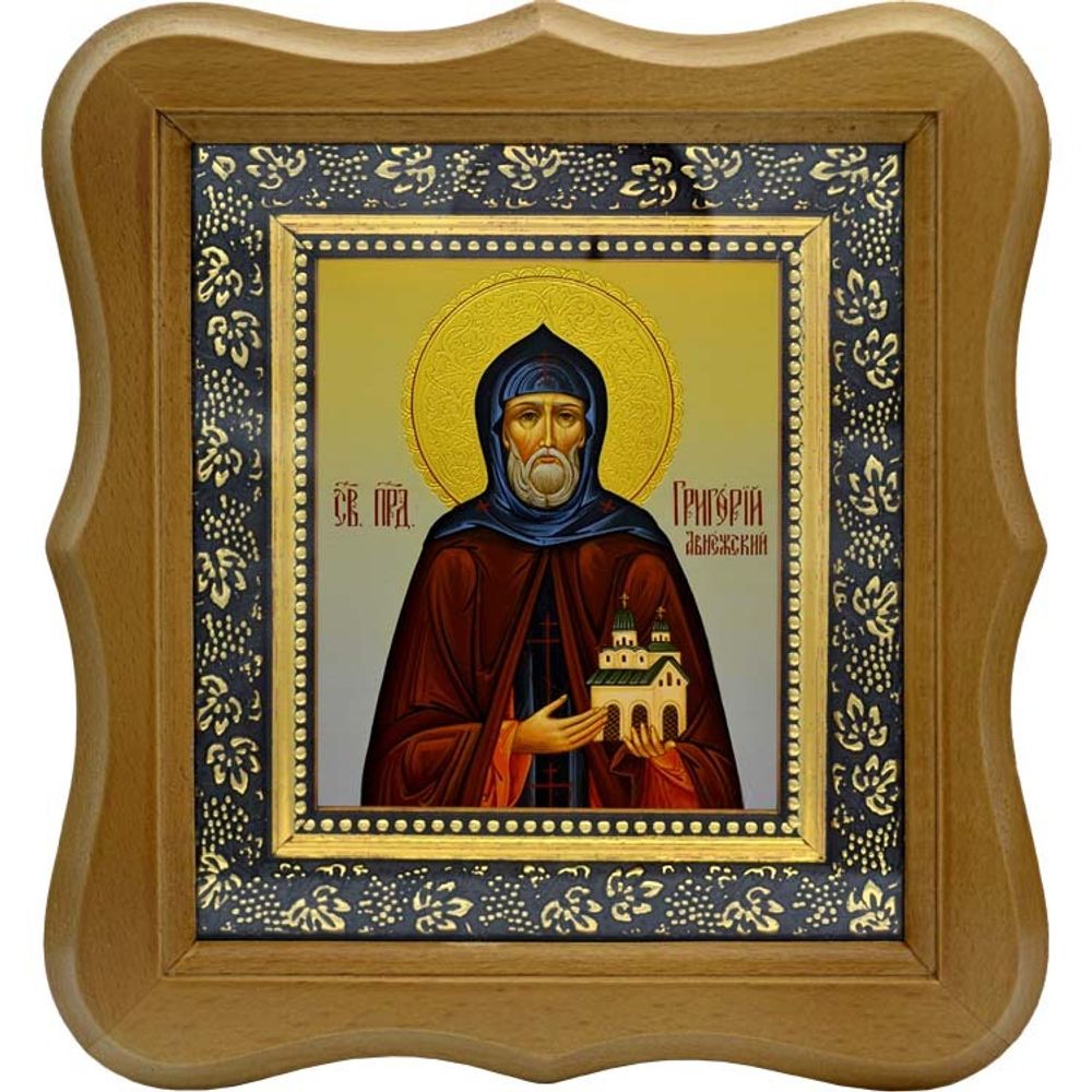 Григорий Авнежский, игумен преподобномученик. Икона на холсте.