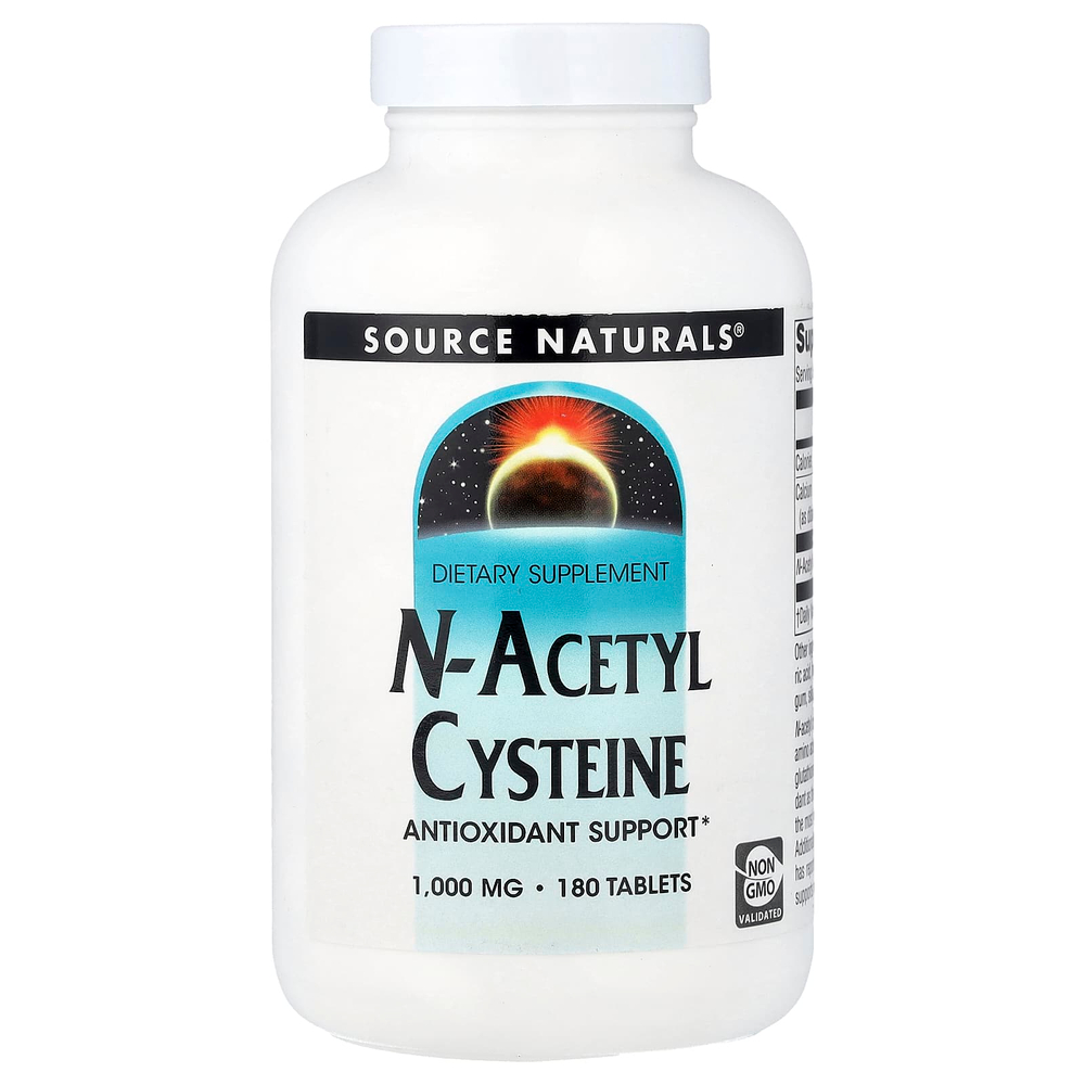 Source Naturals, N-ацетилцистеин, 1000 мг, 180 таблеток