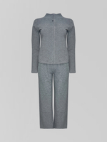 Костюм LJHY 25027 однотонный из лонгслива на молнии и широких штанов