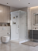 Душевая кабина BelBagno UNO-CAB-A-1-90-C-Cr-Bi-TOP-R, правосторонняя