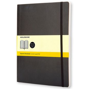 Блокнот Moleskine Classic Soft XLarge 190х250мм 192стр клетка мягкая обложка черный (QP622)