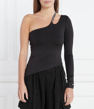 Блузка TJW ASYMETRIC LOGO LS Tommy Jeans - черный(DW0DW16502)