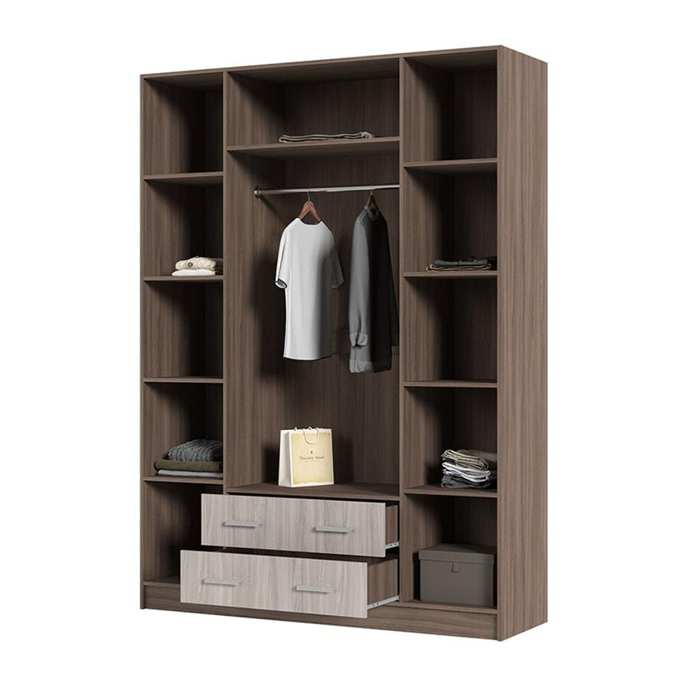 Квадро Шкаф 4-х дверный Ясень шимо темный / Ясень шимо светлый