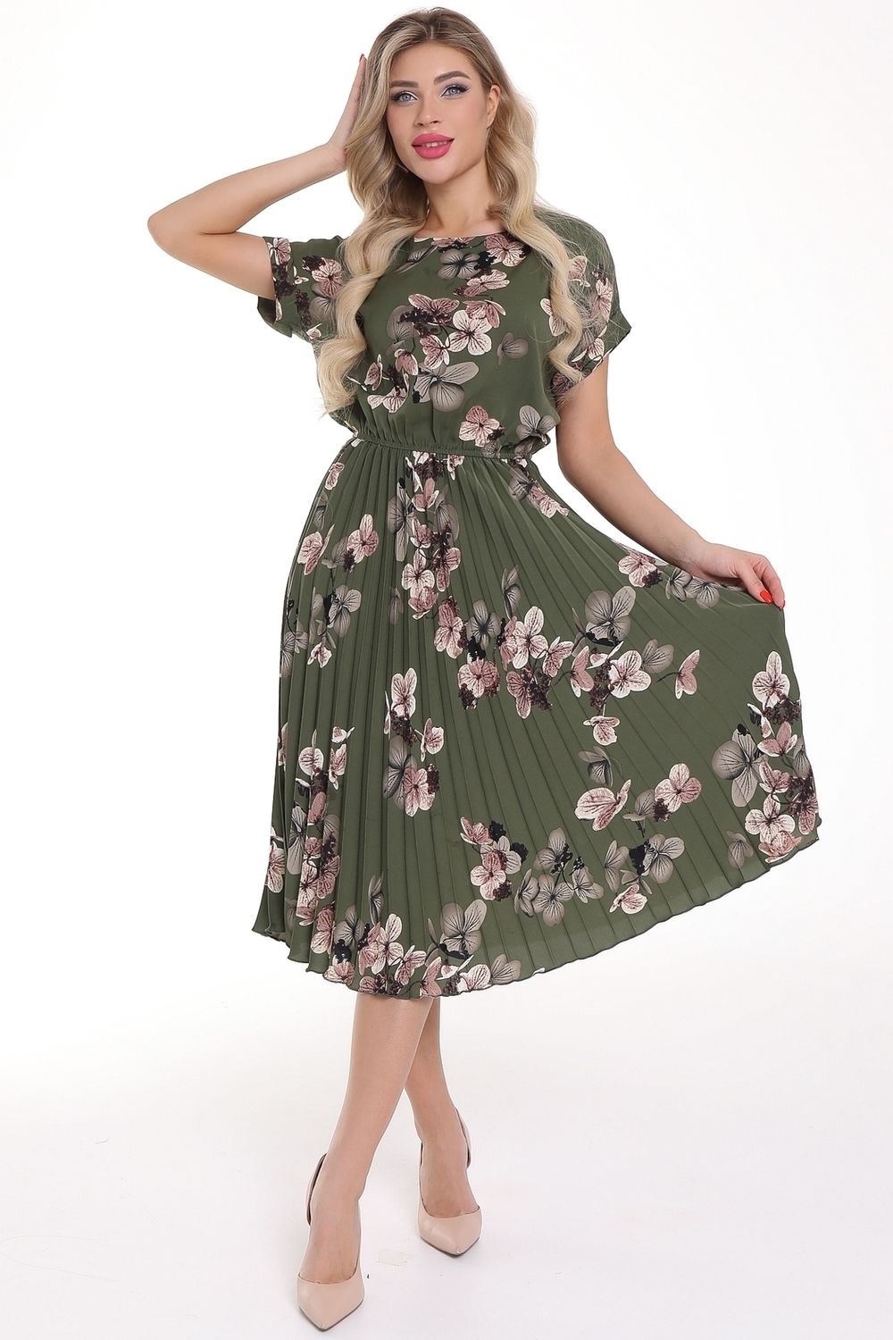 Платье Летнее (гофре,грин) Diolche (Акция)