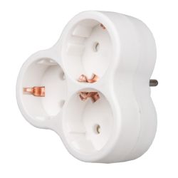 S-GES3-16F WHITE Разветвитель сетевой. с-з. 3 гнезда. 16А. 3500Вт. Белый. ТМ Uniel