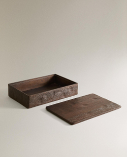 Zara Home Коробка для хранения из дерева, цвет коричневый, 25.5 см
