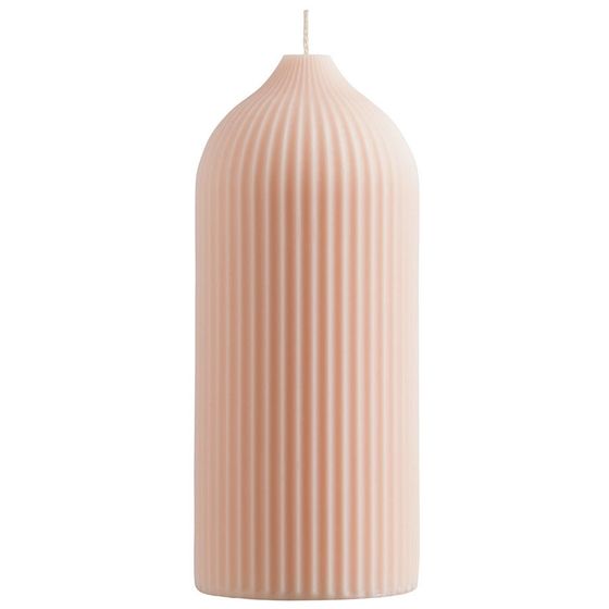 Свеча декоративная бежево-розого цвета Edge 16,5 см
