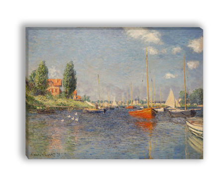 "Красные лодки. Аржантей", Моне, Клод, картина (репродукция)