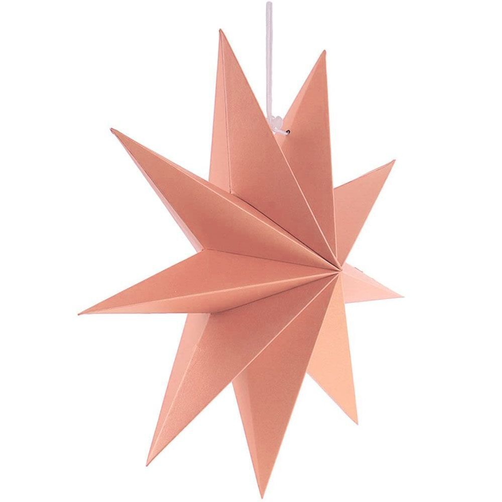 Бумажная звезда, 30 см, 9-конечная, Персиковый