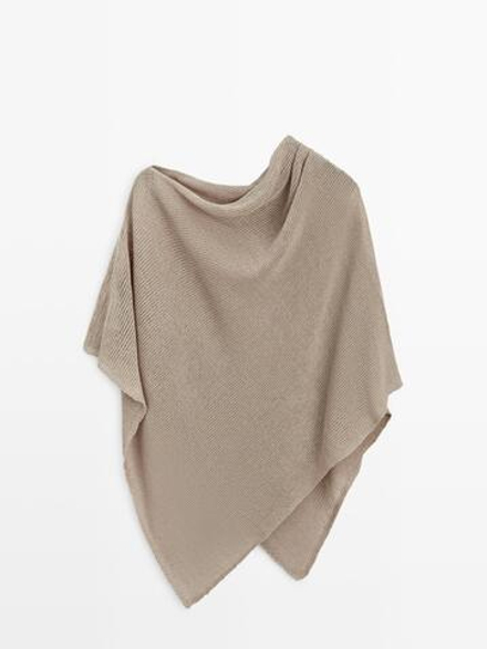 Massimo Dutti Накидка из смесового льна, дымчатый