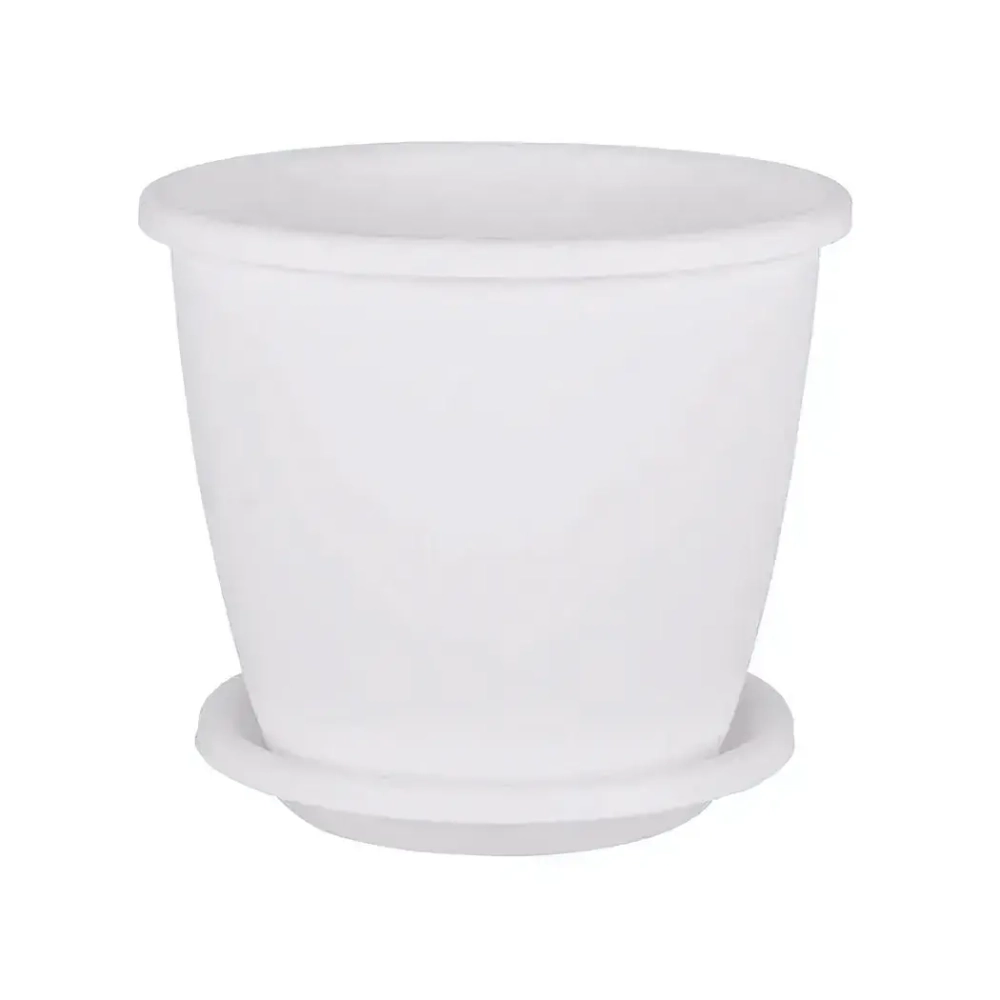 Горшок цветочный Афина 11л (с поддоном) (белый)
