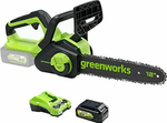 Цепная пила аккумуляторная GREENWORKS GD24CS30 24В,3/8-1,1-45,30см,б/щ,без АКБ и ЗУ (2007007)