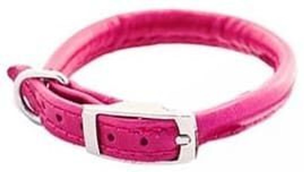 Ошейник (Zoo-M) &quot;Cord&quot; 6мм*25-29см круглый, кожа, красный