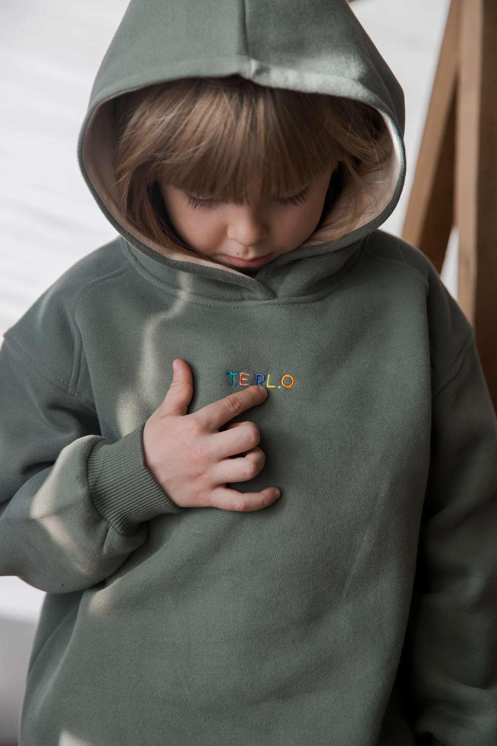 Худи с начесом в стиле oversize Шалфей