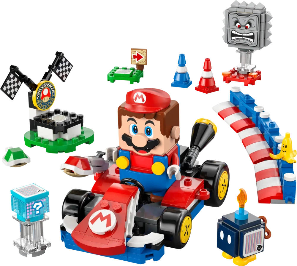Конструктор LEGO Super Mario 72043 Mario Kart Интерактивный конструктор и стандартный картинг