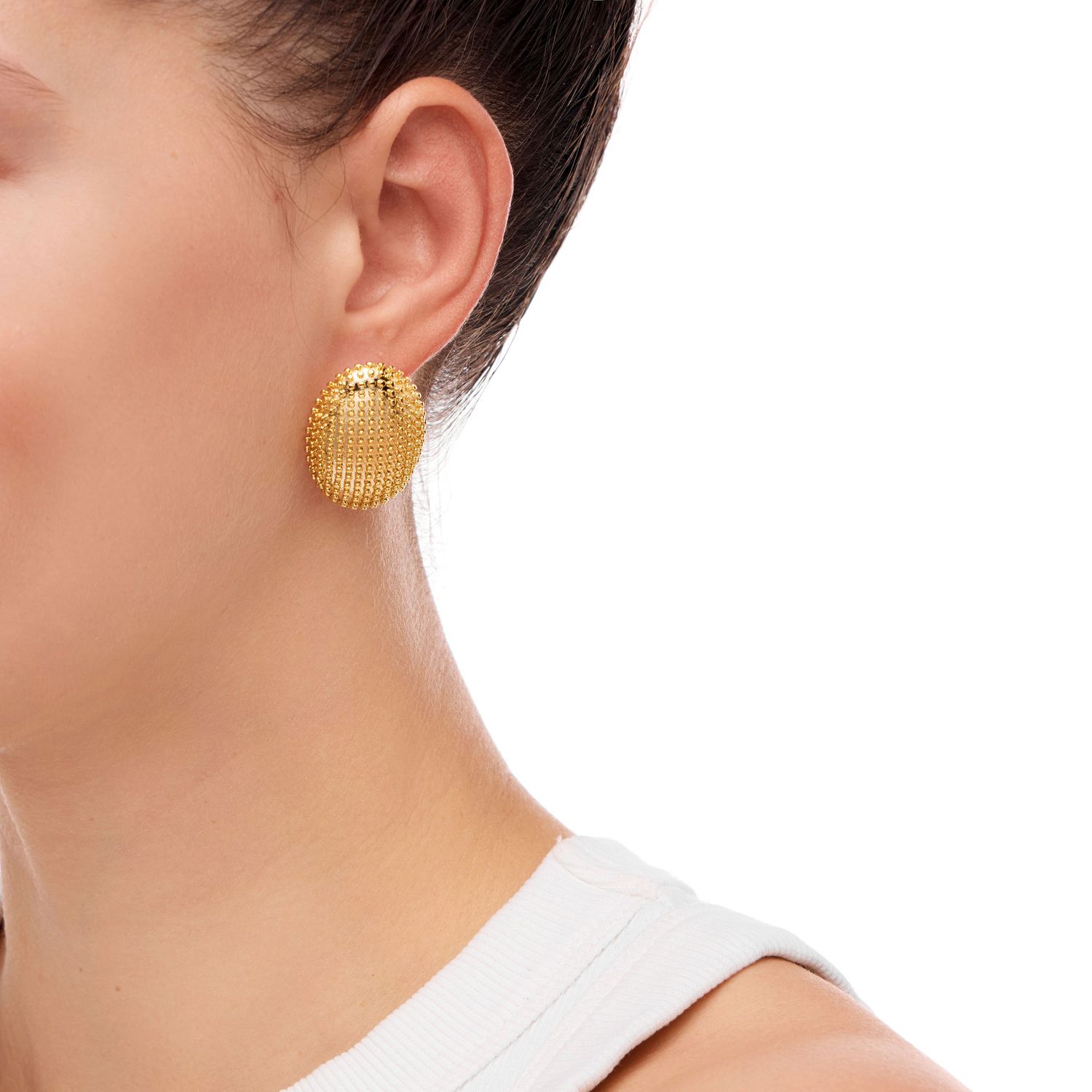 Серьги Dotted Oval Earrings – Gold