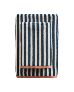Zara Home Полотенце для лица и рук из хлопка, синий, в полоску · 4683/013