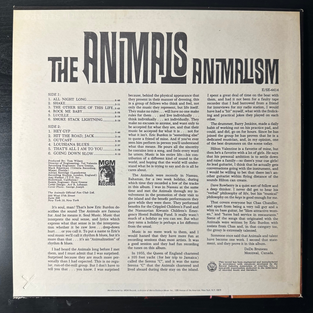 The Animals - Animalism (США 1966г.)