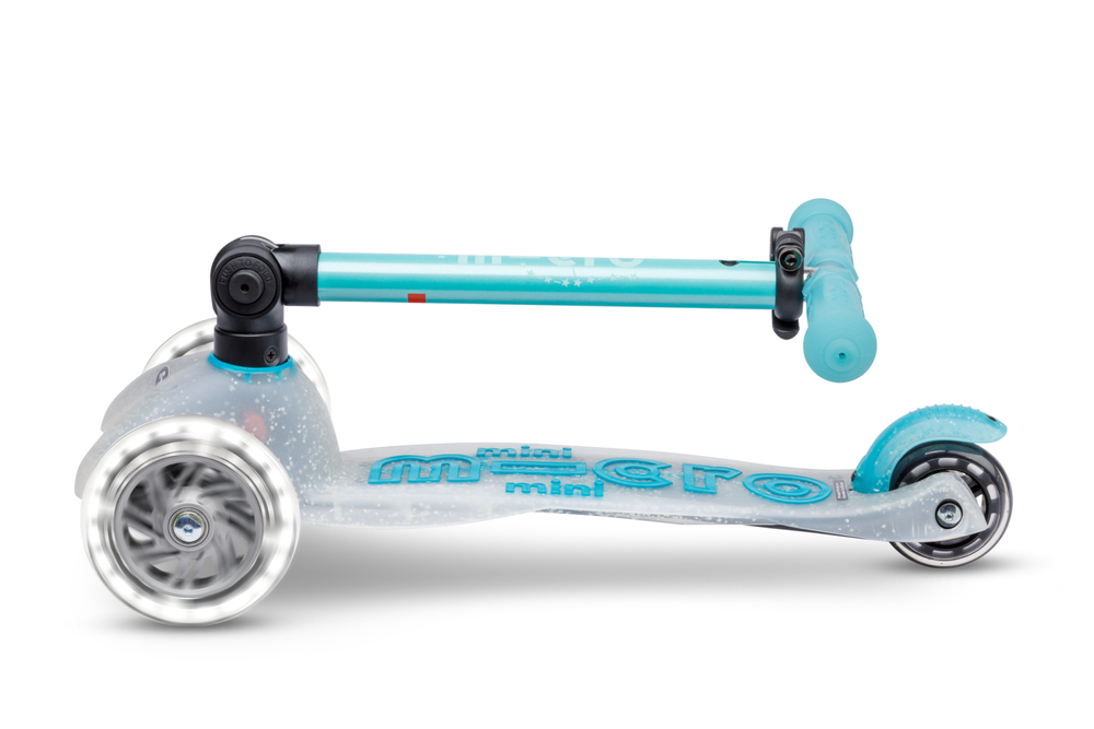 Самокат Mini Micro Deluxe Orion LED складной, голубой