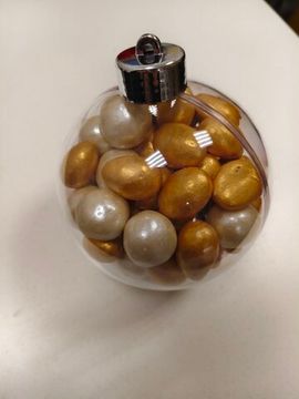 Набор Шар 10см Миндаль золото + Фундук жемчуг 300гр.