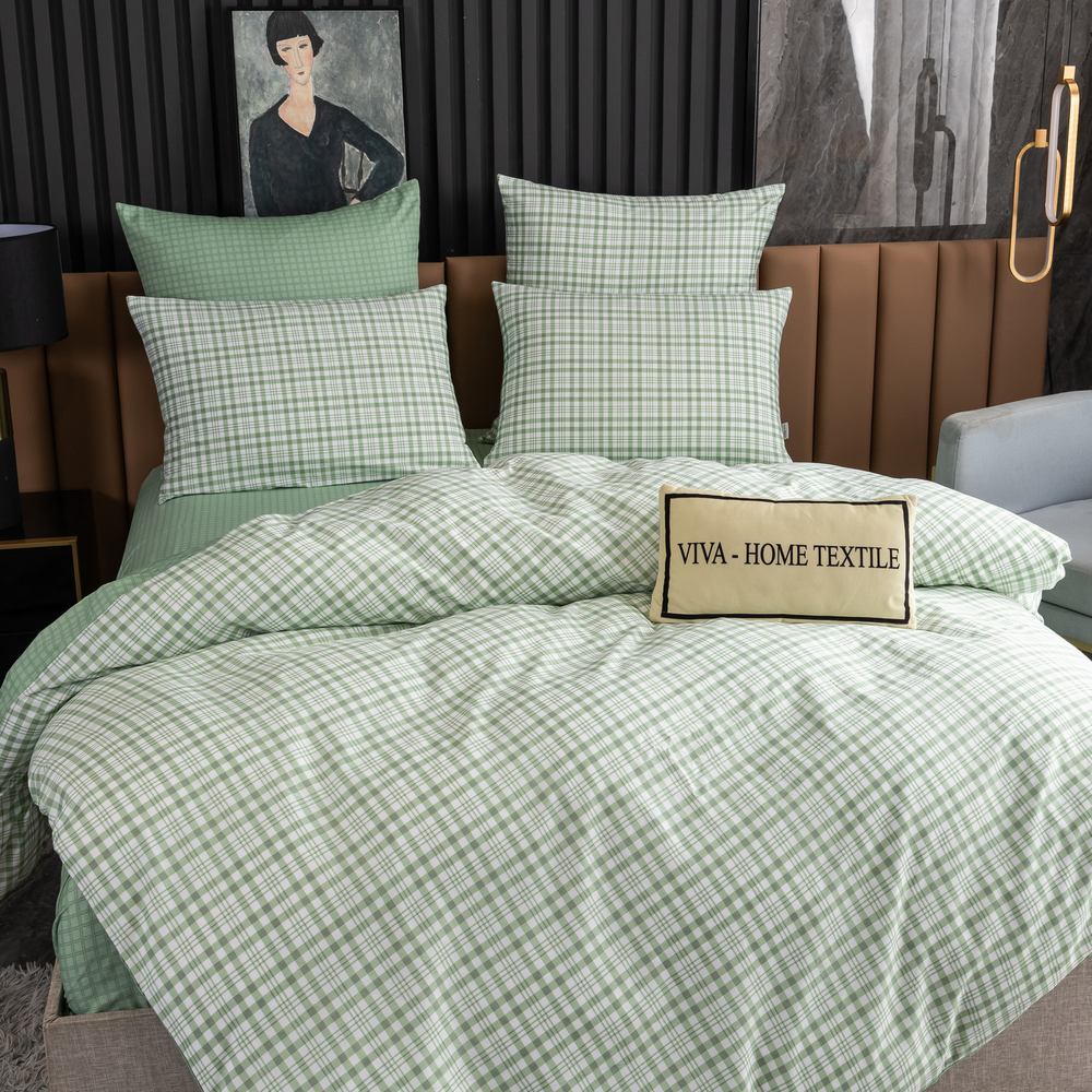 Комплект постельного белья Делюкс Сатин 100% хлопок на резинке LR424