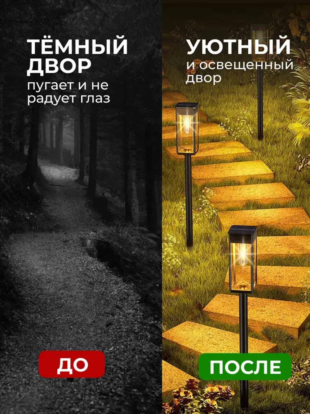 Светильник на солнечной батарее уличный, ландшафтный, беспроводной, фонарь 4 шт