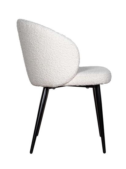 Стул VITO, букле белый, опоры черные