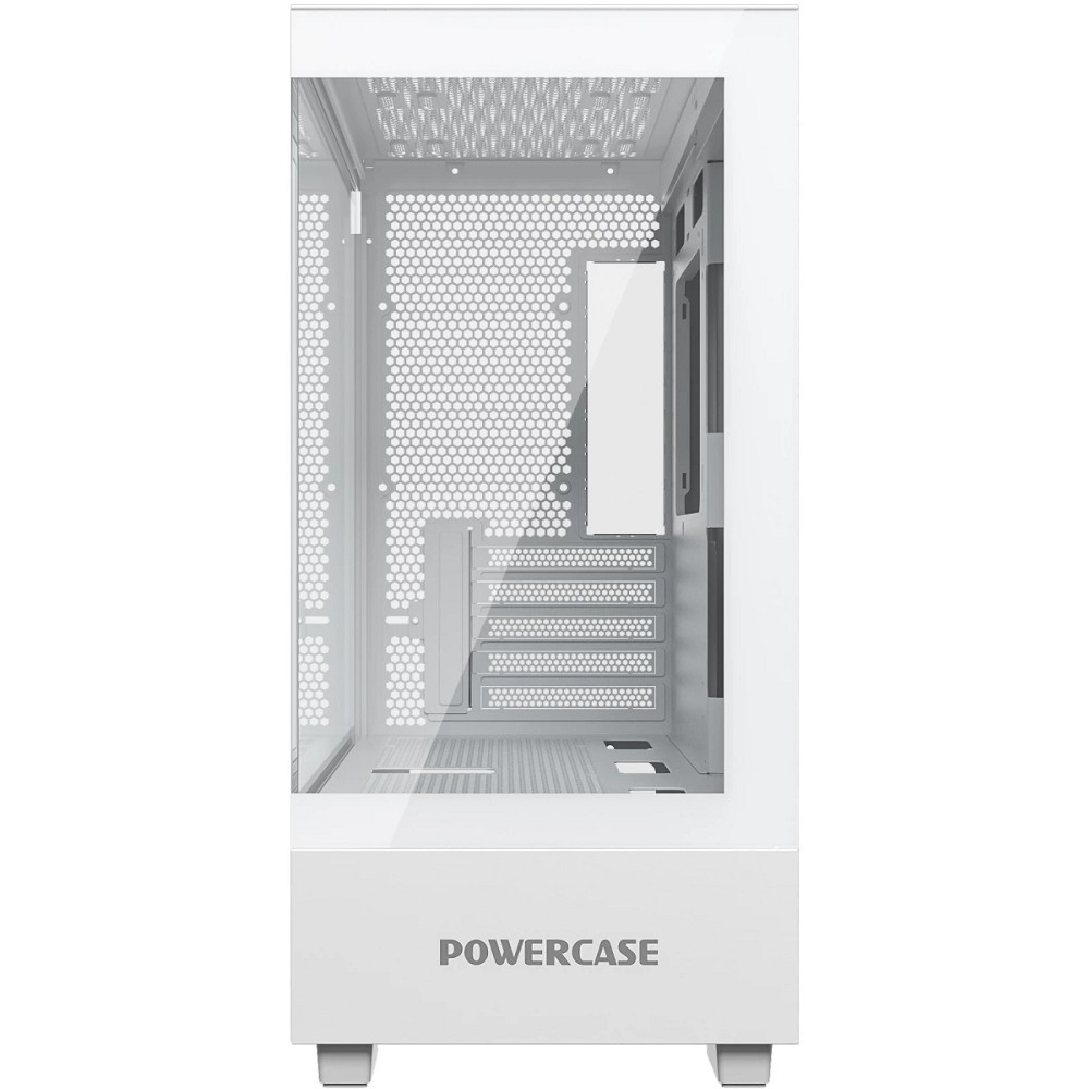 Корпус для компьютера Powercase Vision Micro M, Tempered Glass, белый, mATX (CVMMW-L0)