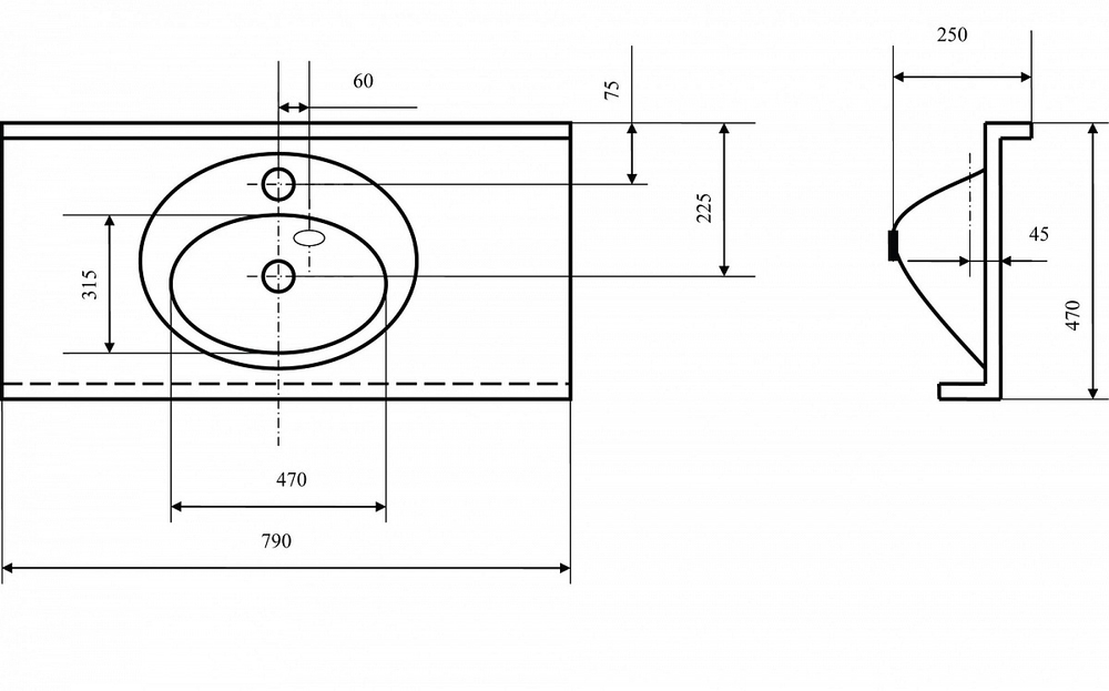 Раковина мебельная Акватон Отель 80