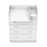 Комод Атон LEO ЛДСП 800/5 с органайзером белый-белый