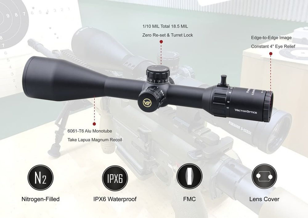 Прицел Vector Optics Paragon 5-25x56 Gen II, сетка VPA-2 Mil (SCOL-26P)