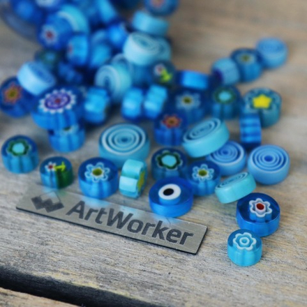 Миллефиори голубой микс, 100 гр