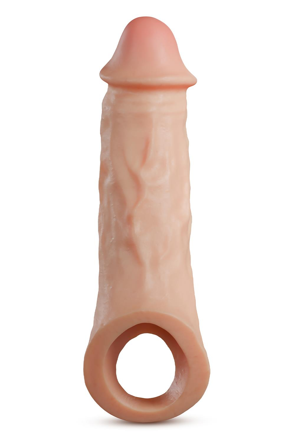 Телесная насадка-удлинитель Intrepid 9.25 Inch Realistic Penis Extender Sleeve - 23,5 см. (Цвет: телесный)