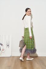 ЮБКА С ПЕРЬЯМИ ЯРКО-ЗЕЛЕНЫЙ|ШОКОЛАД|СЕРЫЙ