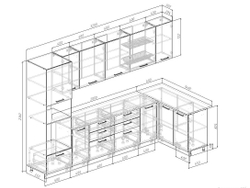 Кухонный гарнитур угловой Лада 3200x1400 (Стол. 38мм)