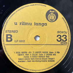 Винтажная виниловая пластинка LP Zabavni Orkestar Radio Televizije Beograd U Ritmu Tanga В Ритме Танго (Югославия 1973)