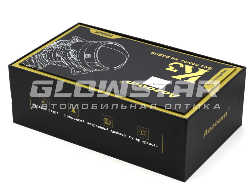 Билед модули Aozoom K3 Dragon Knight New DK200 (III поколение) 3.0 дюйма, 2 чипа, 5500K, 12V, 50W/60W, крепление 3R (комплект, 2шт)