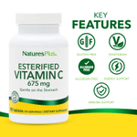 NaturesPlus, Этерифицированный витамин C, 675 мг, 90 таблеток