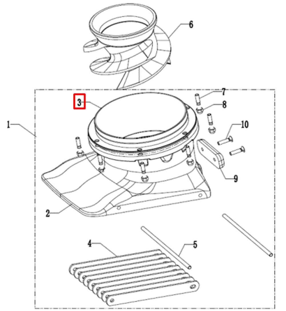 Обечайка алюминиевая средняя серия 30 л.с. (1678) (PREMARINE)