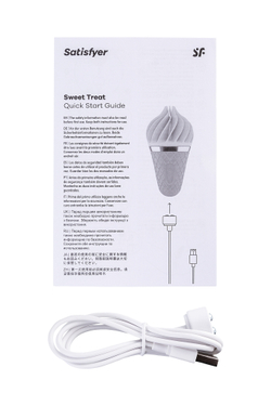 Вибромассажер Satisfyer layons Sweet Treat, силикон, белый, 10,4 см.