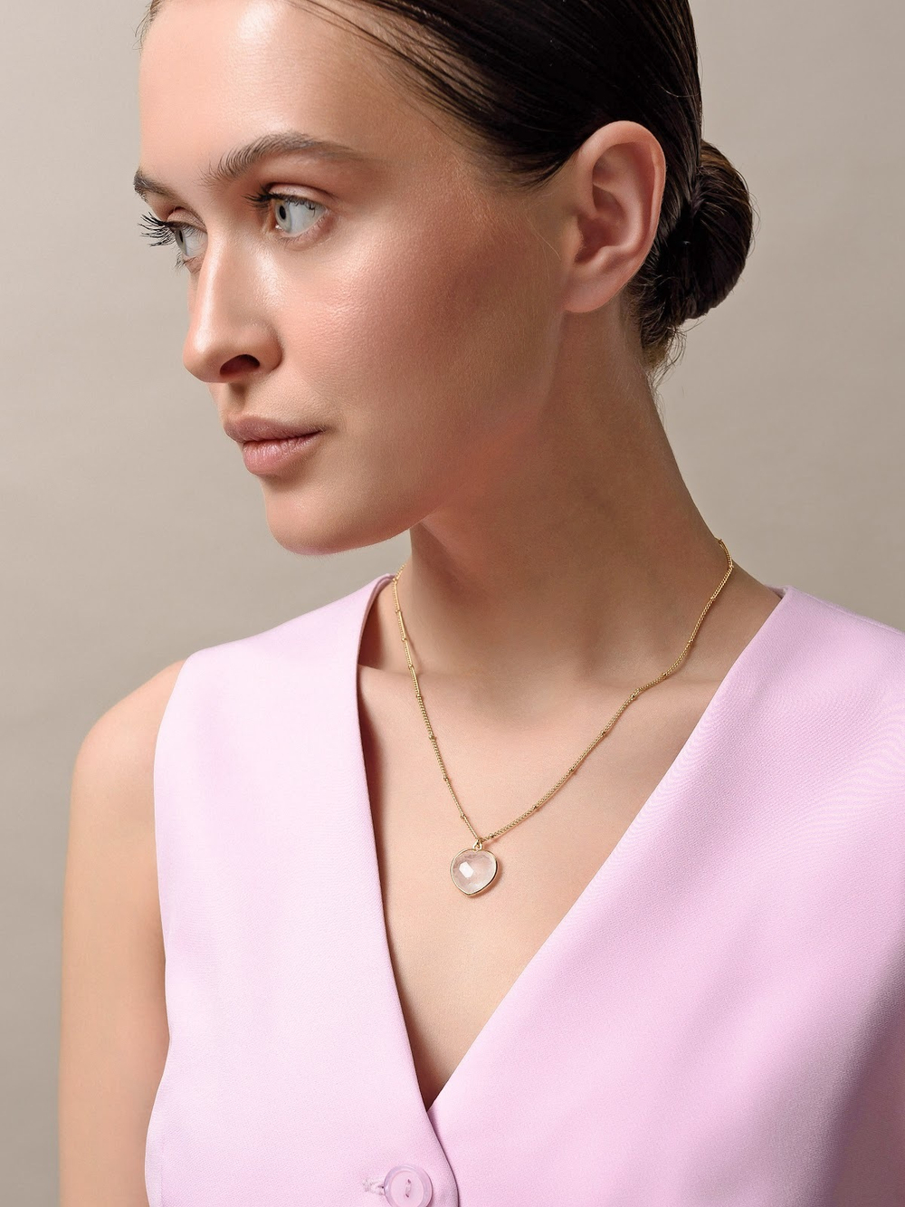 Колье "Lovely" с горным хрусталем Gold