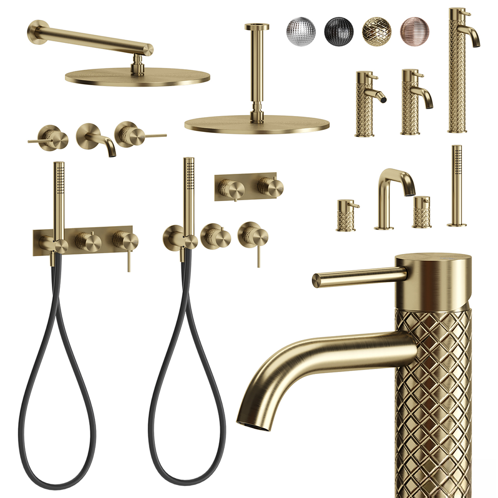 Верхний душ Gessi316, Ø355 мм, шарнирный для потолочного крепления, цвет Brushed Brass PVD