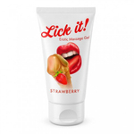 Съедобный массажный гель Lick it! со вкусом клубники 50 мл.