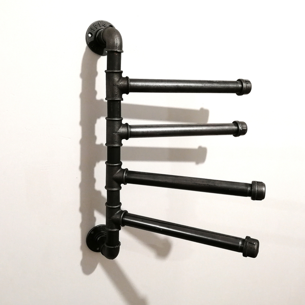 Настенная вешалка для полотенец и одежды в индустриальном стиле, лофт