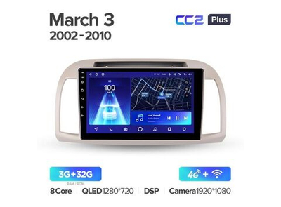 Магнитола Teyes CC2 Plus 3-32 Nissan March 3 K12 2002 — 2010 9.0"