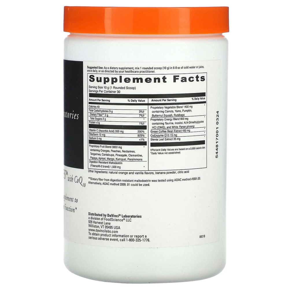 DaVinci Laboratories, Spectra Oranges с коэнзимом Q10, 300 г (10,58 унции)