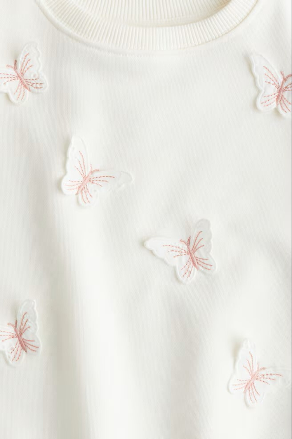 H&M Толстовка с круглым вырезом и контрастными деталями, белый